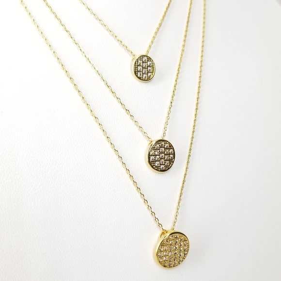 NWT Statement 3 Layered Pave CZ Choker Necklace - Picture 5 of 11